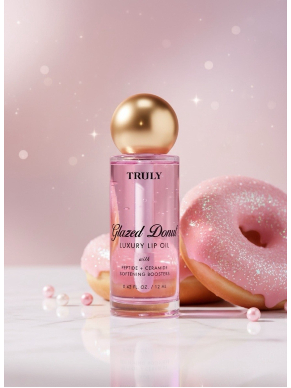 Truly GLAZED DONUT Luxury Lip Oil New/Sealed w/Peptide + Ceramide 0.42 Fl Oz